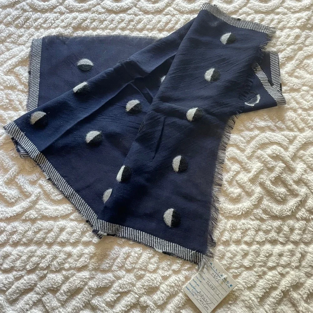 Alliance Merchandising Navy Blue Acrylic Wool‎ Nylon Dot Scarf